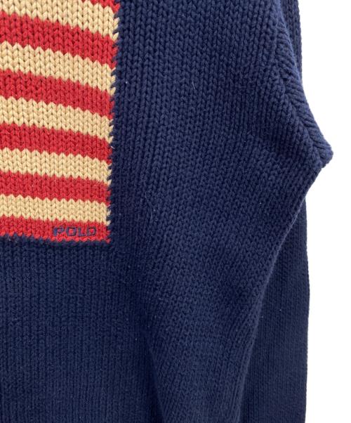 POLO RALPH LAUREN（ポロ・ラルフローレン）POLO RALPH LAUREN (ポロ・ラルフローレン) 星条旗ニット ネイビー サイズ:170の古着・服飾アイテム