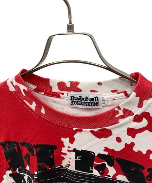 flexwitme（フレックスウィズミー）FLEXWITME (フレックスウィズミー) カモフラージュTシャツ ホワイト×レッド サイズ:Sの古着・服飾アイテム