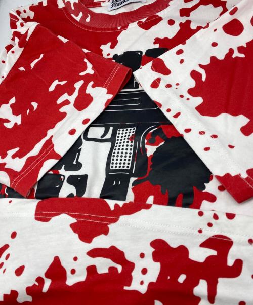 flexwitme（フレックスウィズミー）FLEXWITME (フレックスウィズミー) カモフラージュTシャツ ホワイト×レッド サイズ:Sの古着・服飾アイテム