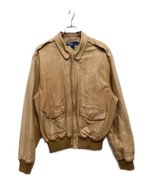 POLO RALPH LAUREN（ポロ・ラルフローレン）POLO RALPH LAUREN (ポロ・ラルフローレン) A-2レザーフライトジャケット ブラウン サイズ:Lの古着・服飾アイテム