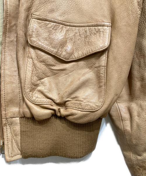 POLO RALPH LAUREN（ポロ・ラルフローレン）POLO RALPH LAUREN (ポロ・ラルフローレン) A-2レザーフライトジャケット ブラウン サイズ:Lの古着・服飾アイテム