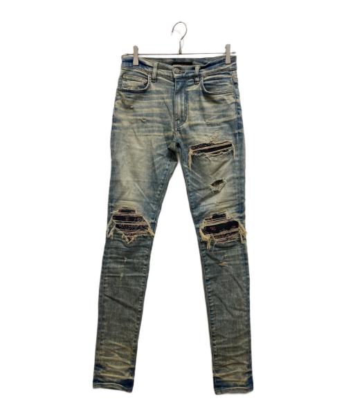 AMIRI（アミリ）AMIRI (アミリ) MX1 蛇腹バンダナ デニムパンツ インディゴ サイズ:W29の古着・服飾アイテム