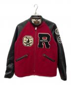 Hysteric Glamourヒステリックグラマー）の古着「ROCK'N ROLL パッチレザースリーブジャケット」｜レッド