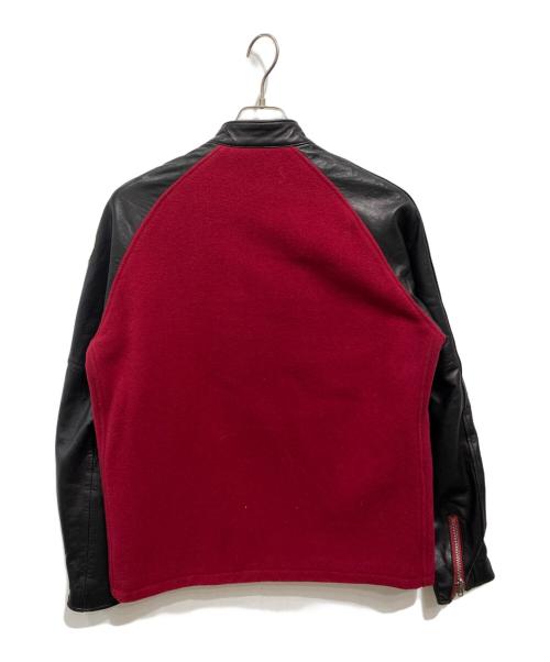 Hysteric Glamour（ヒステリックグラマー）Hysteric Glamour (ヒステリックグラマー) ROCK'N ROLL パッチレザースリーブジャケット レッド サイズ:Lの古着・服飾アイテム