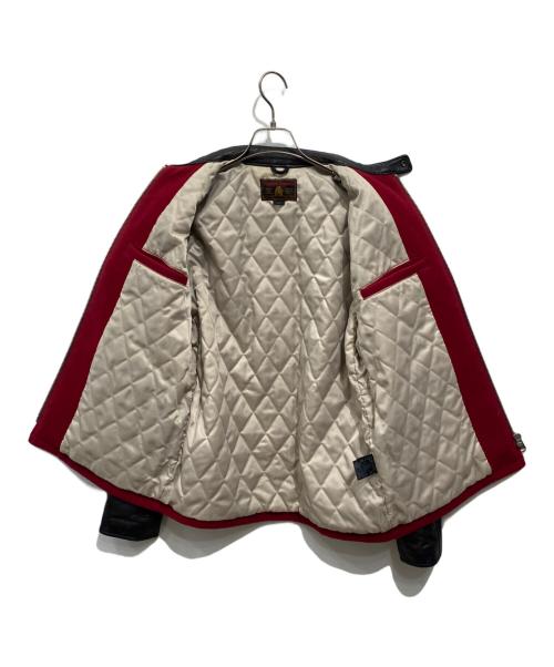 Hysteric Glamour（ヒステリックグラマー）Hysteric Glamour (ヒステリックグラマー) ROCK'N ROLL パッチレザースリーブジャケット レッド サイズ:Lの古着・服飾アイテム