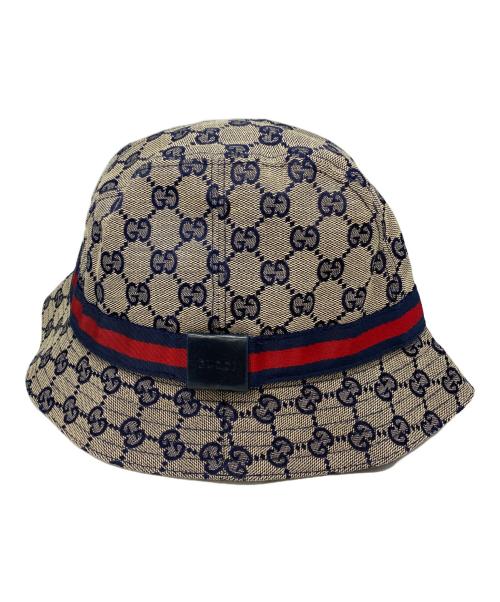GUCCI（グッチ）GUCCI (グッチ) シェリーラインGGキャンバスバケットハット ベージュの古着・服飾アイテム