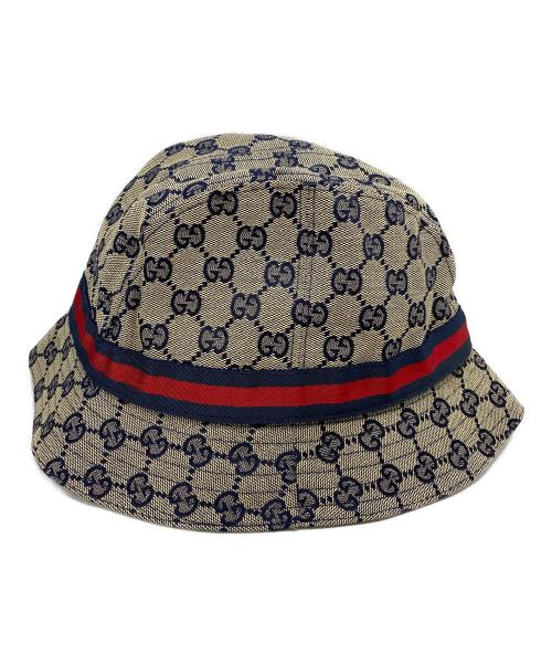 GUCCI（グッチ）GUCCI (グッチ) シェリーラインGGキャンバスバケットハット ベージュの古着・服飾アイテム