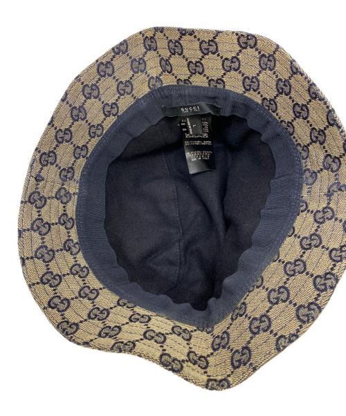 GUCCI（グッチ）GUCCI (グッチ) シェリーラインGGキャンバスバケットハット ベージュの古着・服飾アイテム