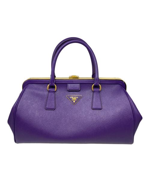 PRADA（プラダ）PRADA (プラダ) サフィアーノレザーがま口バック パープルの古着・服飾アイテム