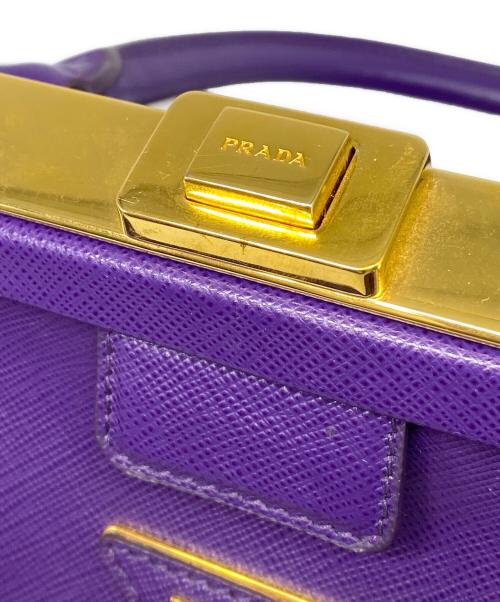 PRADA（プラダ）PRADA (プラダ) サフィアーノレザーがま口バック パープルの古着・服飾アイテム