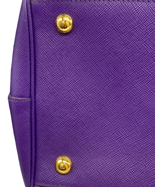 PRADA（プラダ）PRADA (プラダ) サフィアーノレザーがま口バック パープルの古着・服飾アイテム