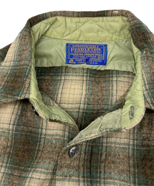 PENDLETON（ペンドルトン）PENDLETON (ペンドルトン) 70‐80’s オンブレチェック ネルシャツ グリーン サイズ:Mの古着・服飾アイテム