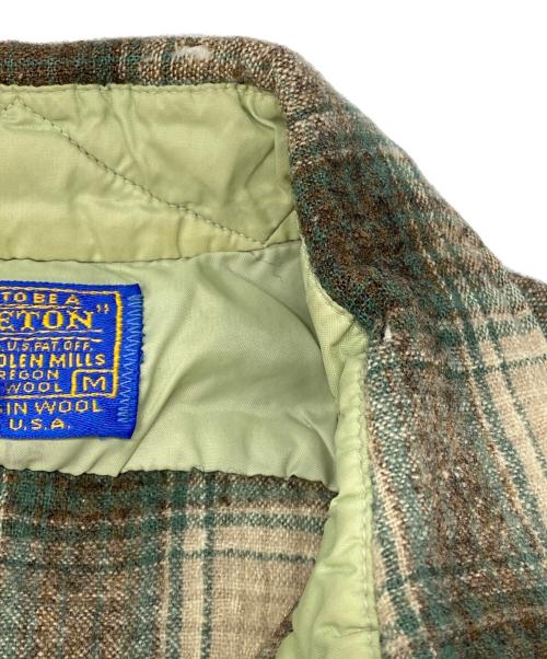 PENDLETON（ペンドルトン）PENDLETON (ペンドルトン) 70‐80’s オンブレチェック ネルシャツ グリーン サイズ:Mの古着・服飾アイテム