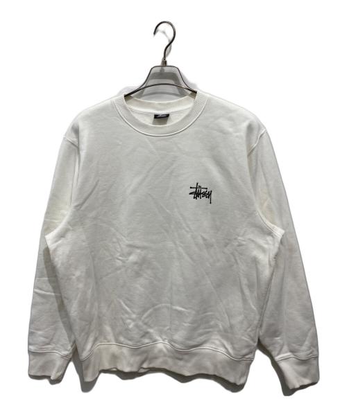 stussy（ステューシー）stussy (ステューシー) Basic Stussy Crewneck ホワイト サイズ:Mの古着・服飾アイテム