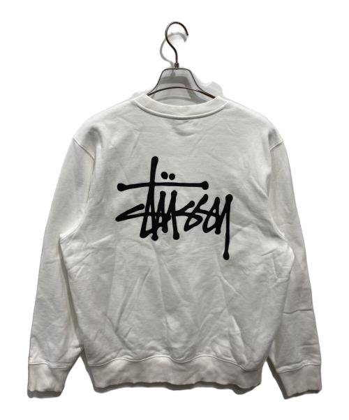 stussy（ステューシー）stussy (ステューシー) Basic Stussy Crewneck ホワイト サイズ:Mの古着・服飾アイテム