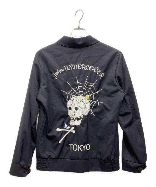 JohnUNDERCOVER（ジョンアンダーカバー）JohnUNDERCOVER (ジョンアンダーカバー) STUDIOUS (ステュディオス) 別注スカル刺繍ジャケット ブラック サイズ:SIZE 2の古着・服飾アイテム