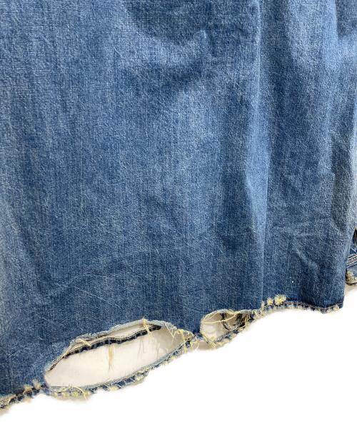 BALENCIAGA（バレンシアガ）BALENCIAGA (バレンシアガ) 21SS クラッシュ加工オーバーサイズデニム長袖シャツ インディゴ サイズ:XSの古着・服飾アイテム