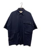 MARNIマルニ）の古着「21AW トロピカルウール 半袖シャツ」｜ネイビー