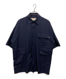 MARNI（マルニ）の古着「21AW トロピカルウール 半袖シャツ」｜ネイビー