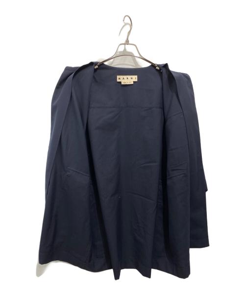 MARNI（マルニ）MARNI (マルニ) 21AW トロピカルウール 半袖シャツ ネイビー サイズ:46の古着・服飾アイテム