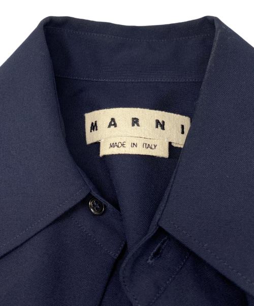 MARNI（マルニ）MARNI (マルニ) 21AW トロピカルウール 半袖シャツ ネイビー サイズ:46の古着・服飾アイテム