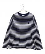 maison kitsuneメゾンキツネ）の古着「BOLD FOX HEAD PATCH COMFORT MARIN TEE-SHIRT」｜ネイビー×ホワイト