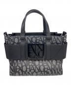 ARMANI EXCHANGEアルマーニ エクスチェンジ）の古着「BOXロゴバックル 2WAYハンドバッグ」｜グレー