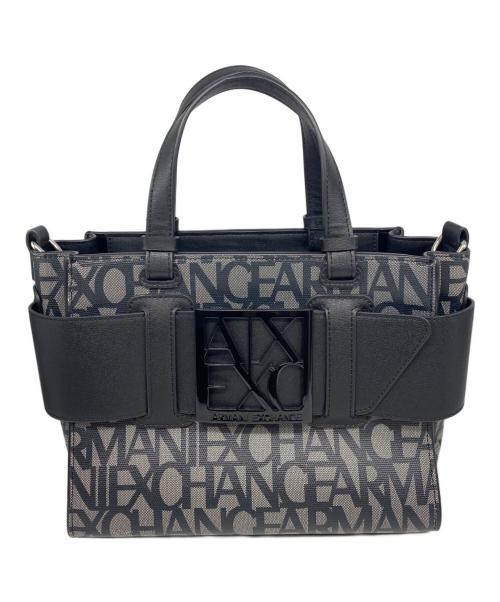 ARMANI EXCHANGE（アルマーニ エクスチェンジ）ARMANI EXCHANGE (アルマーニ エクスチェンジ) BOXロゴバックル 2WAYハンドバッグ グレーの古着・服飾アイテム