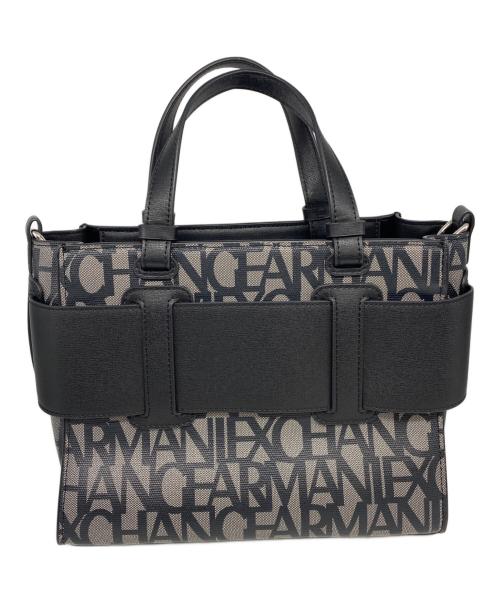 ARMANI EXCHANGE（アルマーニ エクスチェンジ）ARMANI EXCHANGE (アルマーニ エクスチェンジ) BOXロゴバックル 2WAYハンドバッグ グレーの古着・服飾アイテム