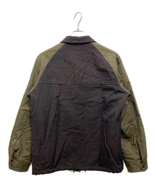 COMME des GARCONS HOMME（コムデギャルソン オム）COMME des GARCONS HOMME (コムデギャルソン オム) 切替スリーブ コーチジャケット ブラウン×カーキ サイズ:Sの古着・服飾アイテム