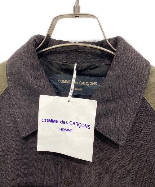 COMME des GARCONS HOMME（コムデギャルソン オム）COMME des GARCONS HOMME (コムデギャルソン オム) 切替スリーブ コーチジャケット ブラウン×カーキ サイズ:Sの古着・服飾アイテム