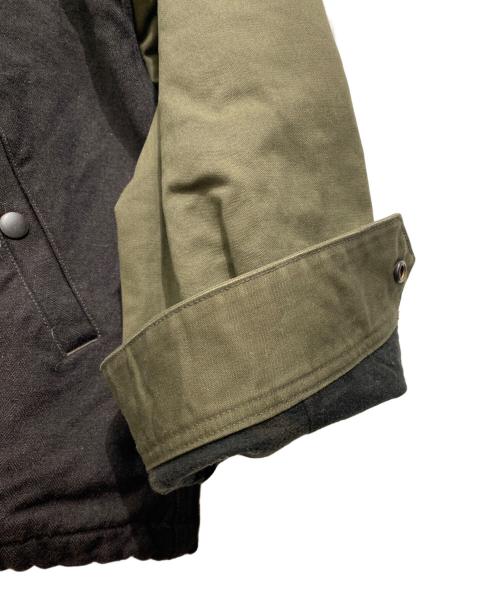 COMME des GARCONS HOMME（コムデギャルソン オム）COMME des GARCONS HOMME (コムデギャルソン オム) 切替スリーブ コーチジャケット ブラウン×カーキ サイズ:Sの古着・服飾アイテム