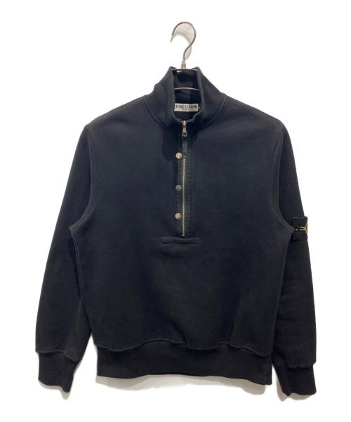 STONE ISLAND（ストーンアイランド）STONE ISLAND (ストーンアイランド) 00’sハーフジップスウェット ブラック サイズ:Mの古着・服飾アイテム