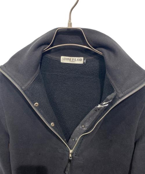 STONE ISLAND（ストーンアイランド）STONE ISLAND (ストーンアイランド) 00’sハーフジップスウェット ブラック サイズ:Mの古着・服飾アイテム