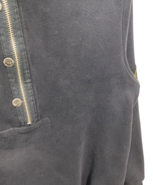 STONE ISLAND（ストーンアイランド）STONE ISLAND (ストーンアイランド) 00’sハーフジップスウェット ブラック サイズ:Mの古着・服飾アイテム
