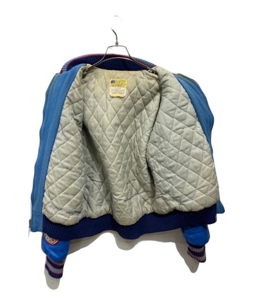 HEWITT（ヒューイット）HEWITT (ヒューイット) レザースリーブスタジャン ブルー サイズ:不明の古着・服飾アイテム