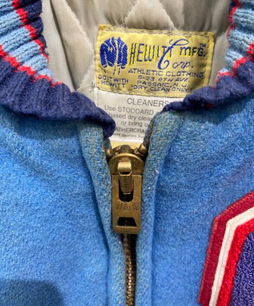 HEWITT（ヒューイット）HEWITT (ヒューイット) レザースリーブスタジャン ブルー サイズ:不明の古着・服飾アイテム