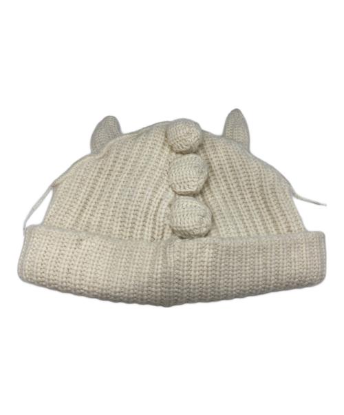 CHARLES JEFFREY LOVERBOY（チャールズ ジェフリー ラバーボーイ）CHARLES JEFFREY LOVERBOY (チャールズ ジェフリー ラバーボーイ) CHUNKY DRAGON BEANIE ニット帽 ホワイト サイズ:SIZE FREEの古着・服飾アイテム