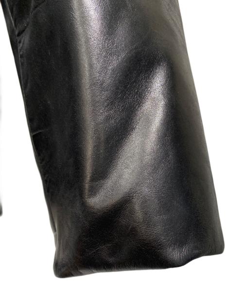 TETE HOMME（テット オム）TETE HOMME (テット オム) レザーダウンジャケット ブラック サイズ:XLの古着・服飾アイテム