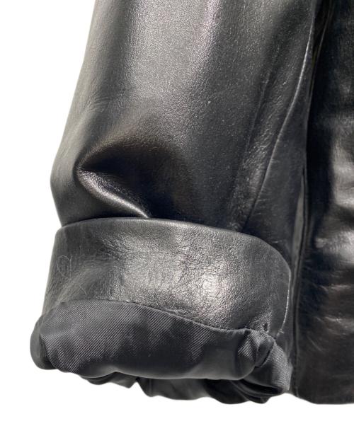 TETE HOMME（テット オム）TETE HOMME (テット オム) レザーダウンジャケット ブラック サイズ:XLの古着・服飾アイテム