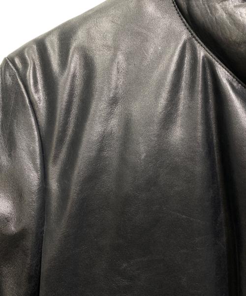 TETE HOMME（テット オム）TETE HOMME (テット オム) レザーダウンジャケット ブラック サイズ:XLの古着・服飾アイテム