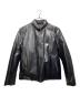 TETE HOMME（テット オム）の古着「レザーダウンジャケット」｜ブラック