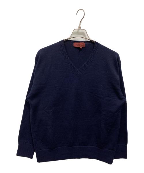 COMME des GARCONS HOMME DEUX（コムデギャルソン オム ドゥ）COMME des GARCONS HOMME DEUX (コムデギャルソン オム ドゥ) 80’sVネックニット ネイビー サイズ:Mの古着・服飾アイテム