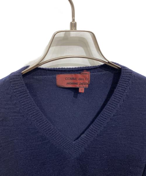 COMME des GARCONS HOMME DEUX（コムデギャルソン オム ドゥ）COMME des GARCONS HOMME DEUX (コムデギャルソン オム ドゥ) 80’sVネックニット ネイビー サイズ:Mの古着・服飾アイテム