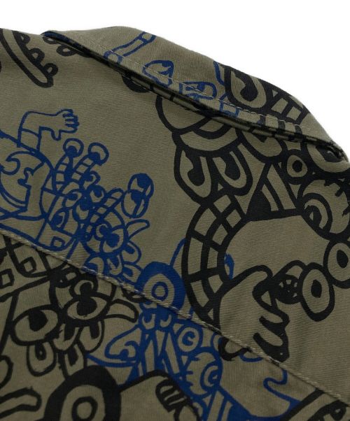 COMME des GARCONS SHIRT（コムデギャルソンシャツ）COMME des GARCONS SHIRT (コムデギャルソンシャツ) NOAH LYON (ノア ライオン) 総柄S/Sシャツ オリーブ サイズ:Sの古着・服飾アイテム