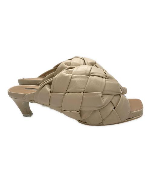 Brenta（ブレンタ）Brenta (ブレンタ) イントレチャートヒールサンダル ベージュ サイズ:36の古着・服飾アイテム