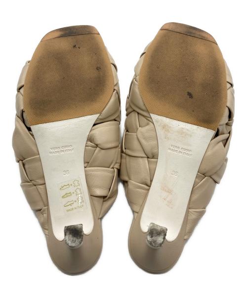 Brenta（ブレンタ）Brenta (ブレンタ) イントレチャートヒールサンダル ベージュ サイズ:36の古着・服飾アイテム