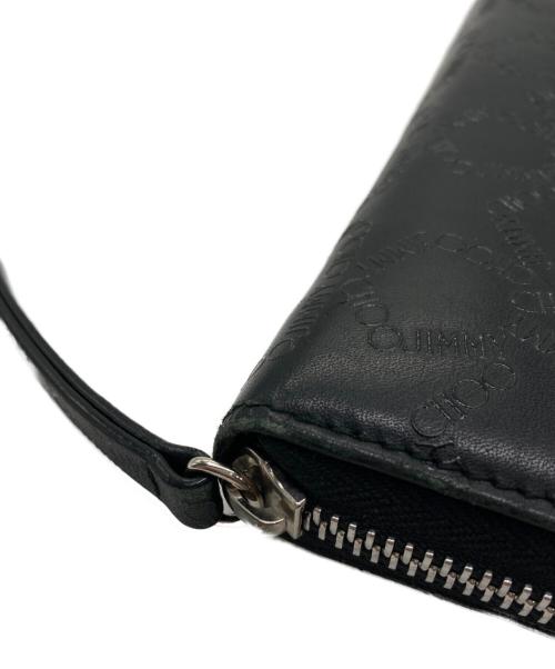 JIMMY CHOO（ジミーチュウ）JIMMY CHOO (ジミーチュウ) ラウンドファスナー長財布 ブラックの古着・服飾アイテム