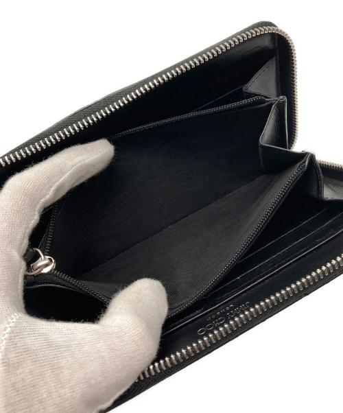 JIMMY CHOO（ジミーチュウ）JIMMY CHOO (ジミーチュウ) ラウンドファスナー長財布 ブラックの古着・服飾アイテム