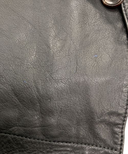 COACH（コーチ）COACH (コーチ) レザーカーコート ブラック サイズ:Sの古着・服飾アイテム